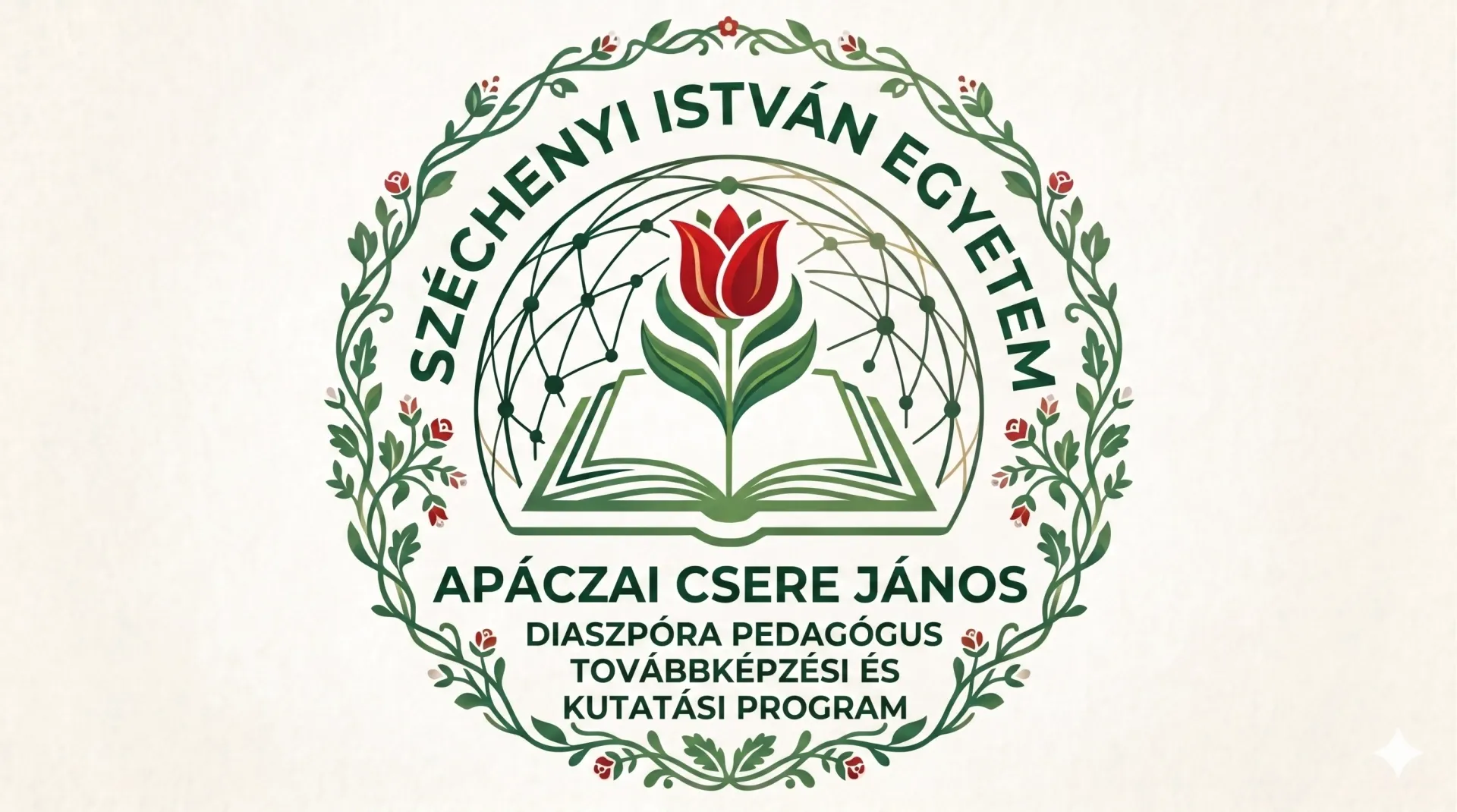 Széchenyi István Egyetem Apáczai Csere János Diaszpóra Pedagógus Továbbképzési és Kutatási Program vörös.webp